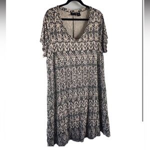 Rachel Zoe Ikat Dress - Size 2x - Tan & Black